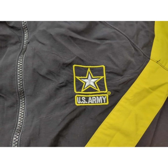 US Army APFU‎ Full Zip Jacket Mens Medium Black Windbreaker Training Workout - Picture 2 of 7